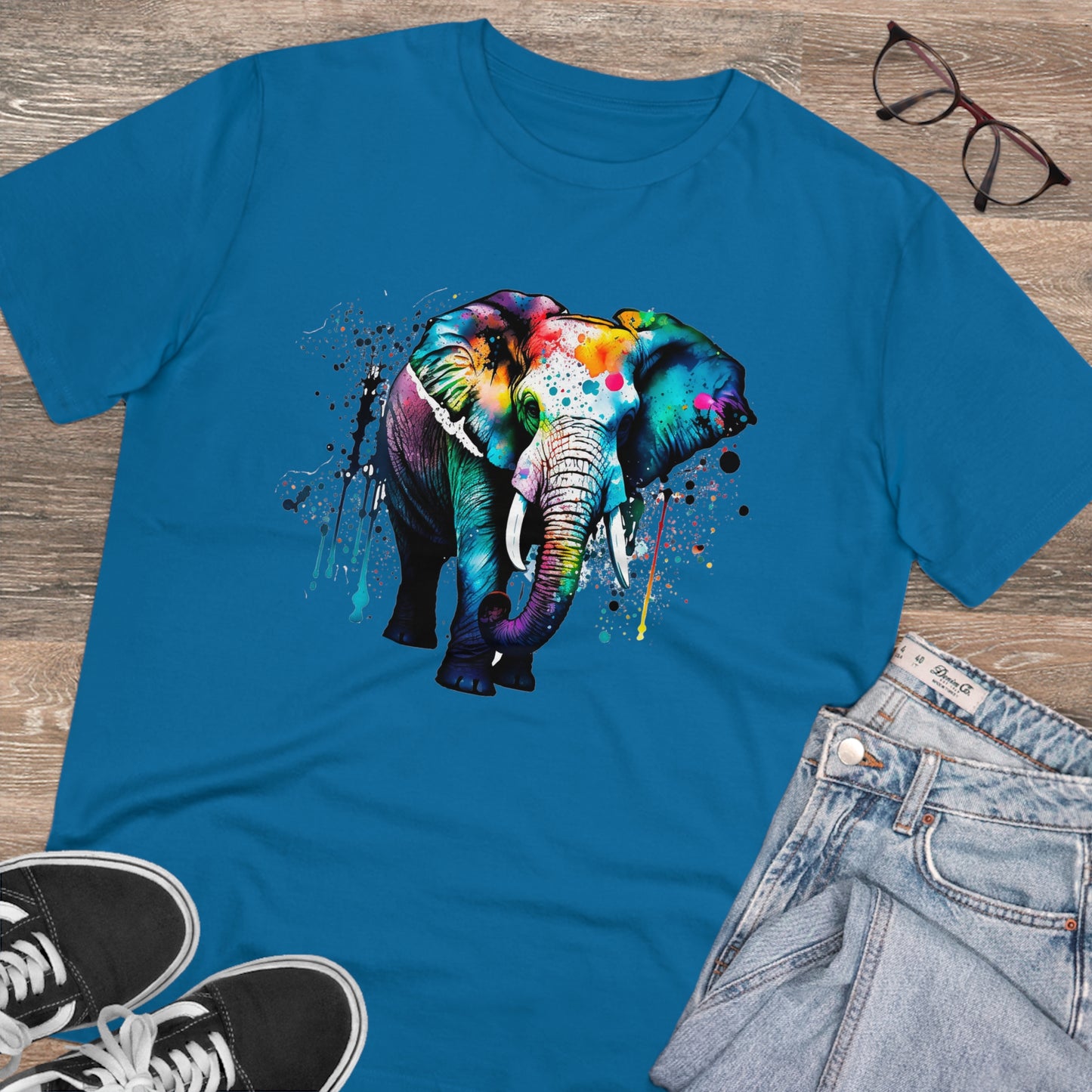 Majestic Elephant T-Shirt in Watercolor Style - Unisex Eco-Friendly T-Shirt - Embrace Nature with Style and Sustainability