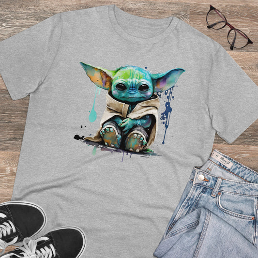 Baby Yoda in Watercolor Style Organic Unisex T-Shirt - Add Some Cute and Eco-Friendly Style to Your Wardrobe