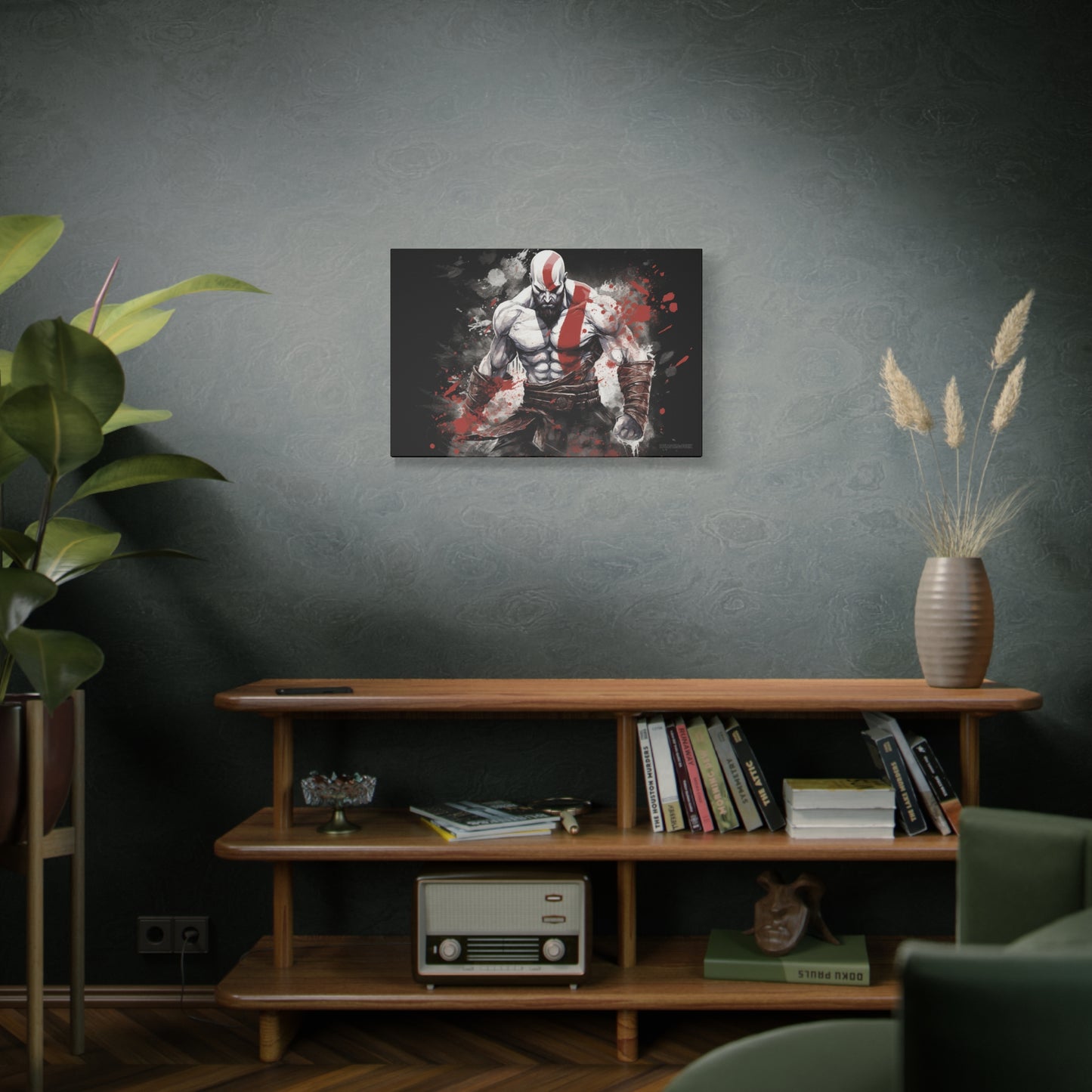 Kratos Canvas - Showcase the Fierce Warrior in Artistic Splendor - God of War