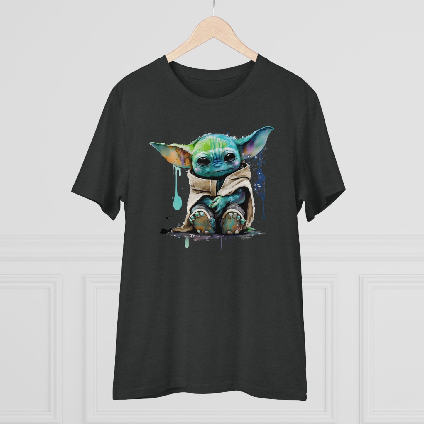 Baby Yoda in Watercolor Style Organic Unisex T-Shirt - Add Some Cute and Eco-Friendly Style to Your Wardrobe