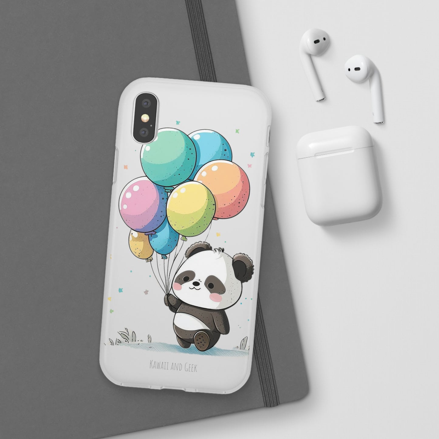 Cute Panda with Balloons flexi Smartphone Case - Add Some Adorable and Protective Style to Your Device