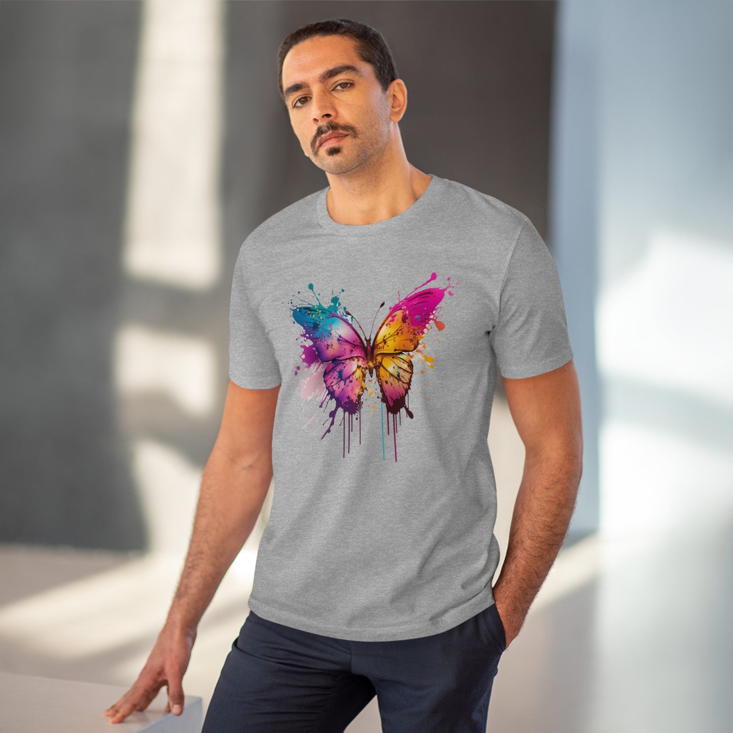 Butterfly in Pop-Art Style Organic Unisex T-Shirt - Add Some Colorful and Eco-Friendly Style to Your Wardrobe