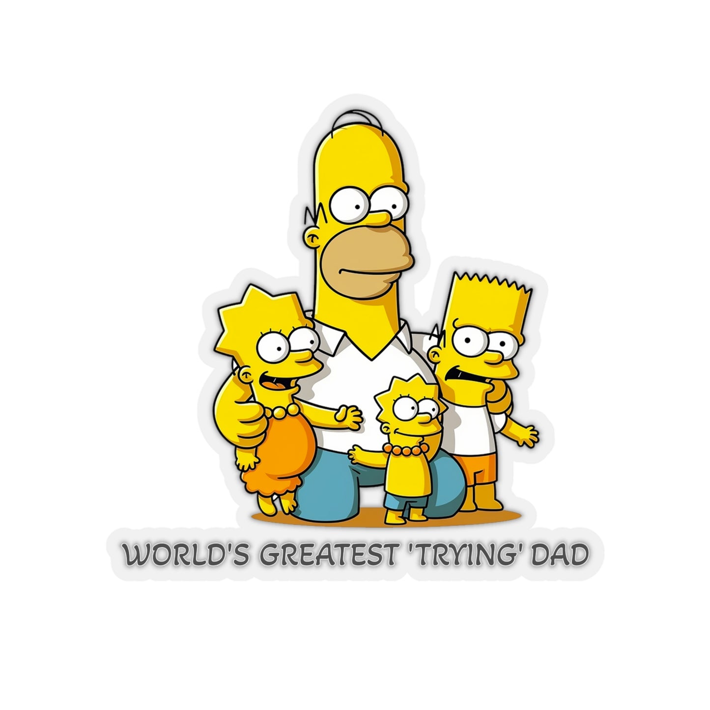 World's Greatest 'Trying' Dad" Father's Day Sticker - Celebrate Fatherhood with Homer and the Simpson