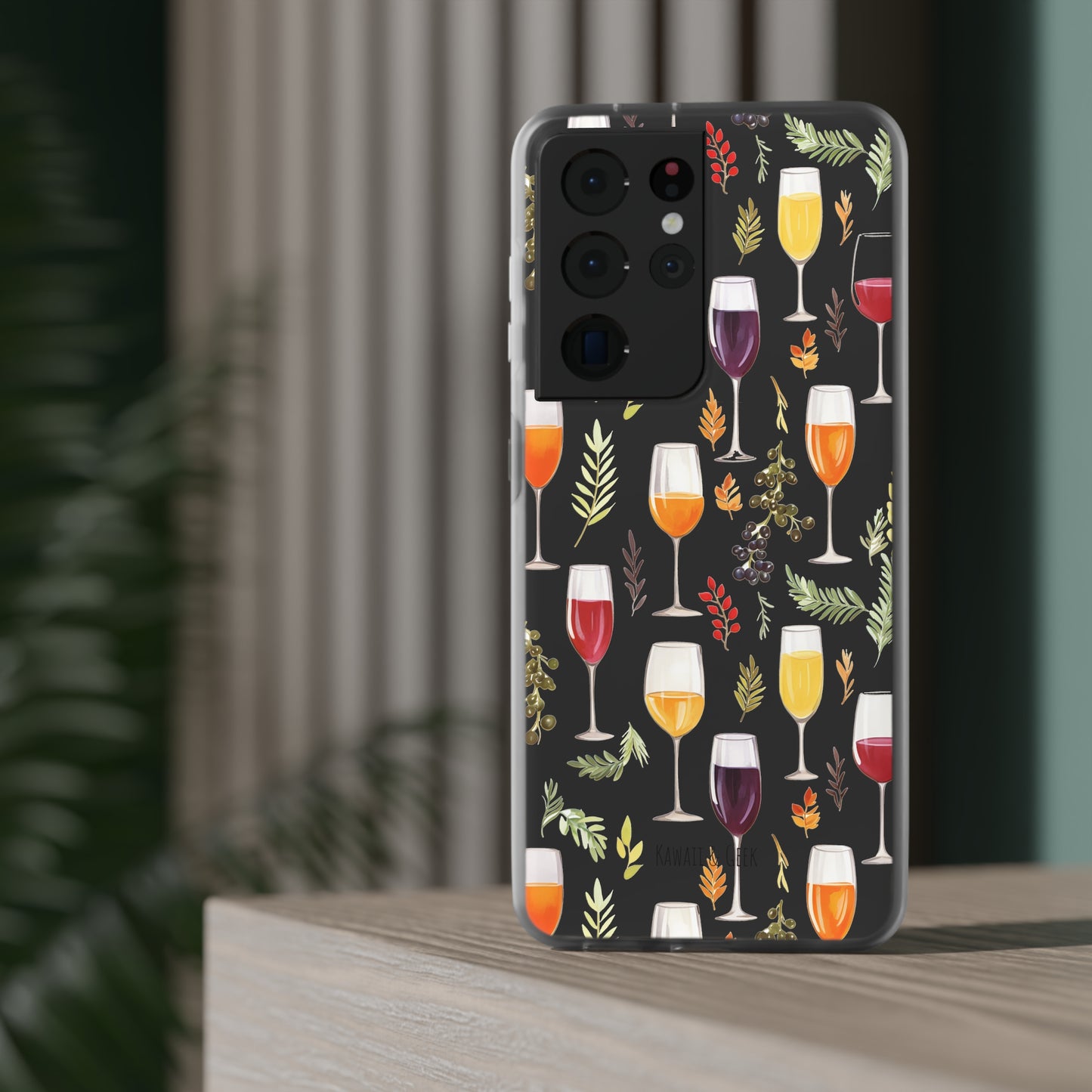 Elegant Wine Glasses Transparent Flexi Phone Case