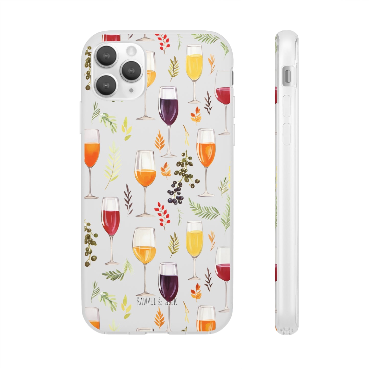 Elegant Wine Glasses Transparent Flexi Phone Case