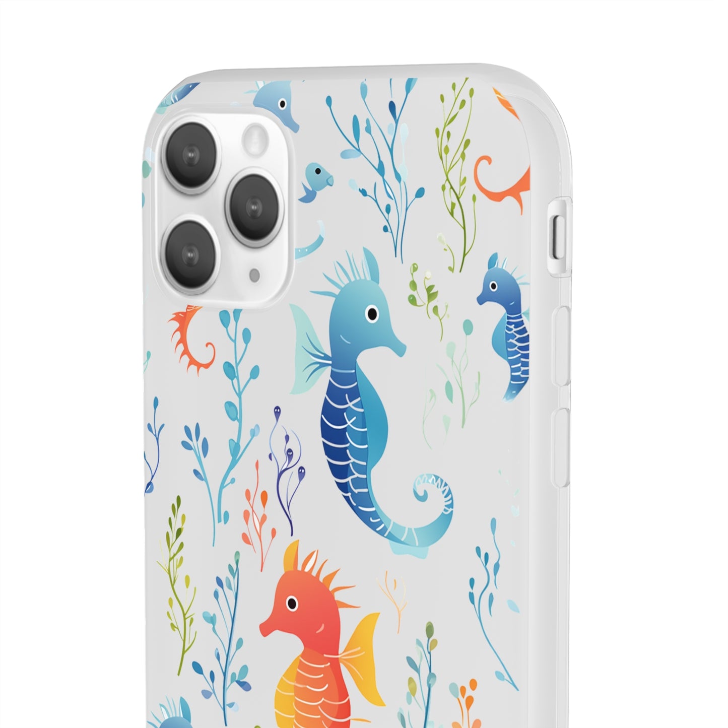 Underwater Seahorse Flexi Transparent phone Case : Dive into Cuteness!