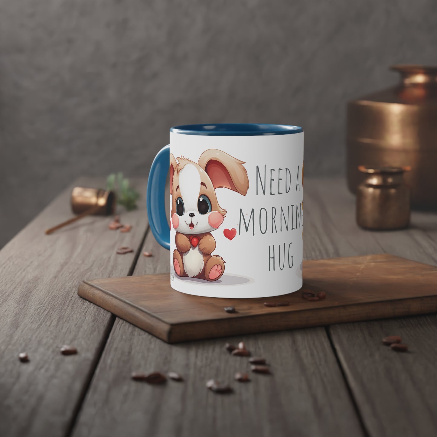 11oz Bi-Color Mug: "Morning Hug" Teddy Duo - EU