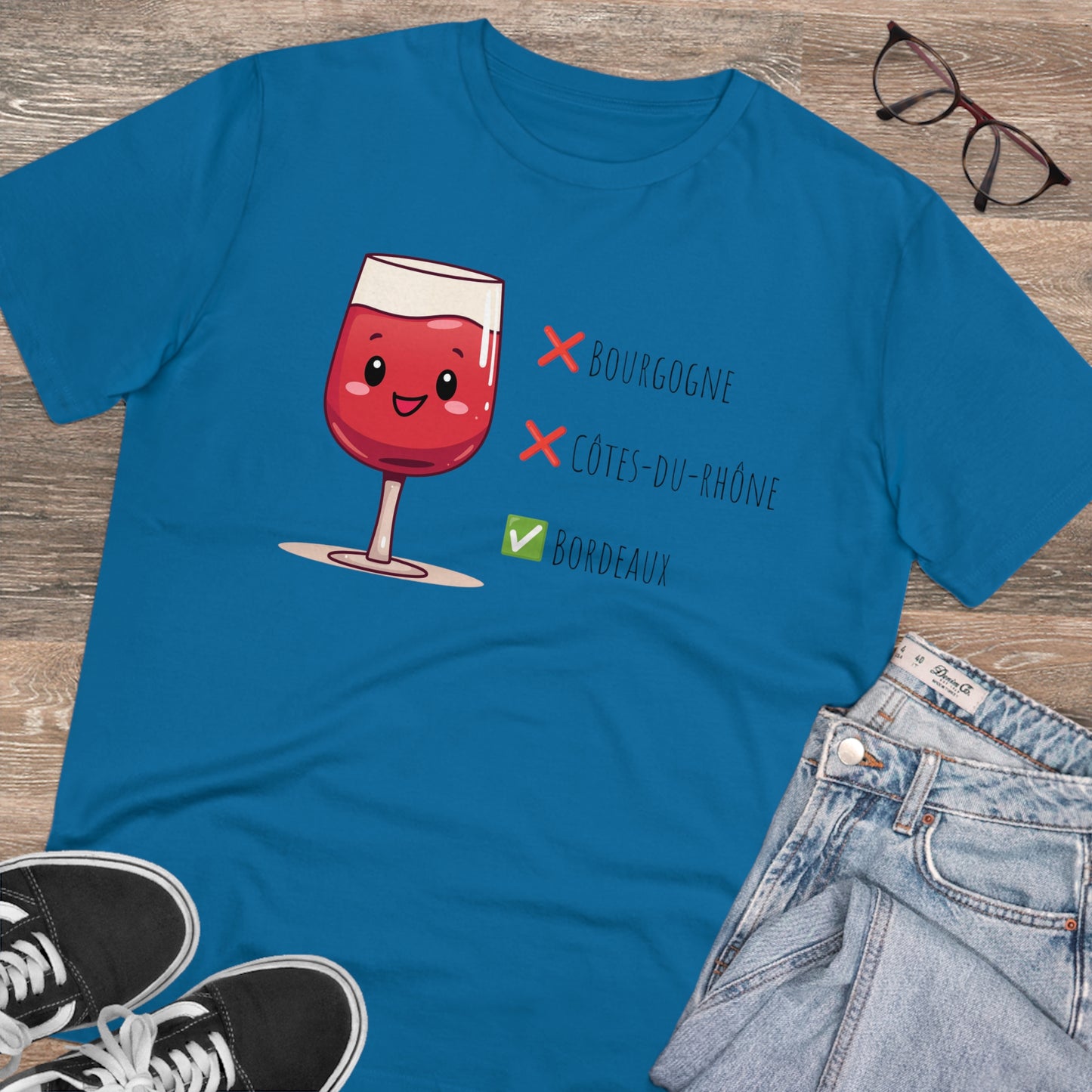 Eco-Friendly 'Bordeaux Wine Preferred' T-Shirt - Cute Red Wine Design, Unisex"