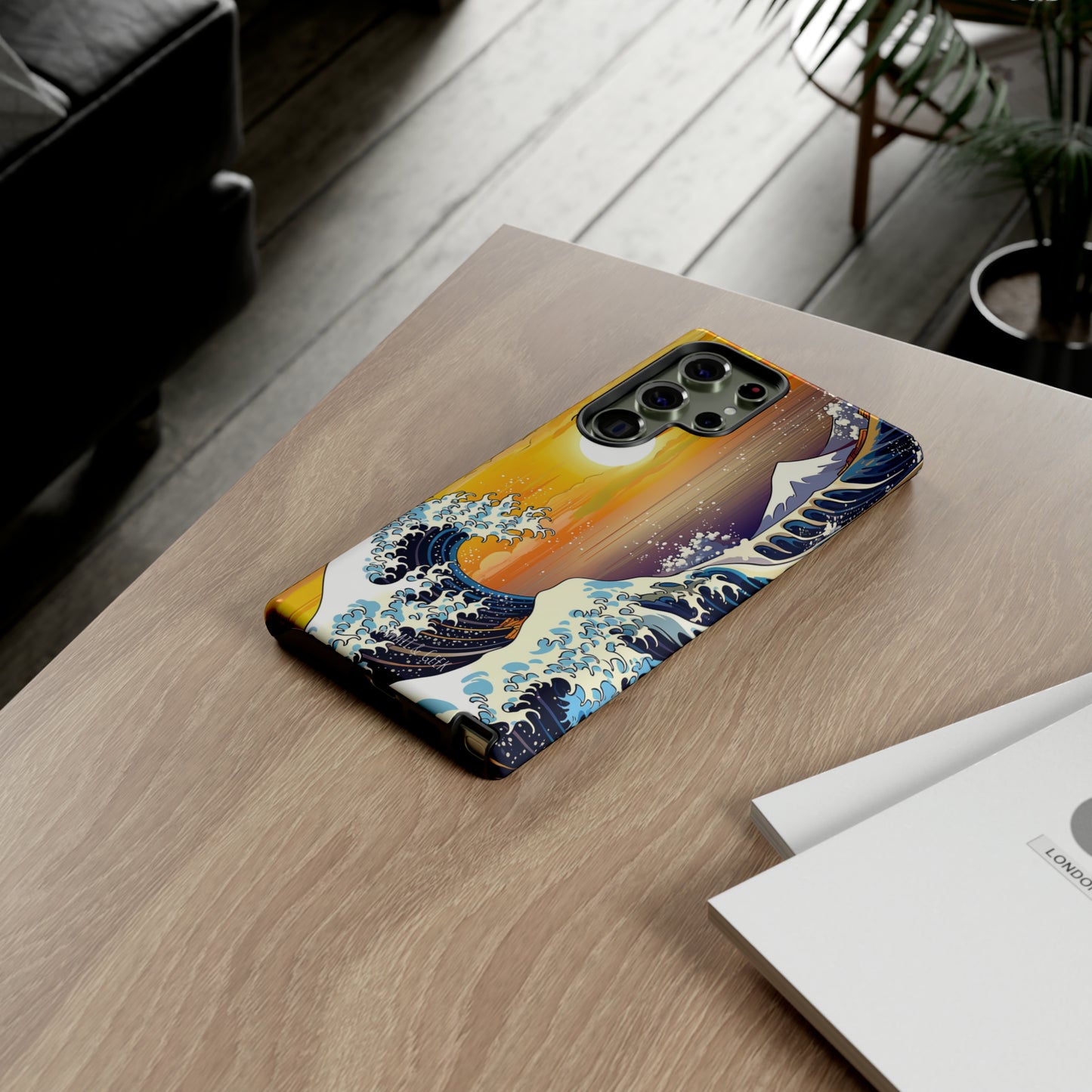 Sunset Big Wave tough Phone Case - Embrace the Majestic Hokusai Style in Your Hands