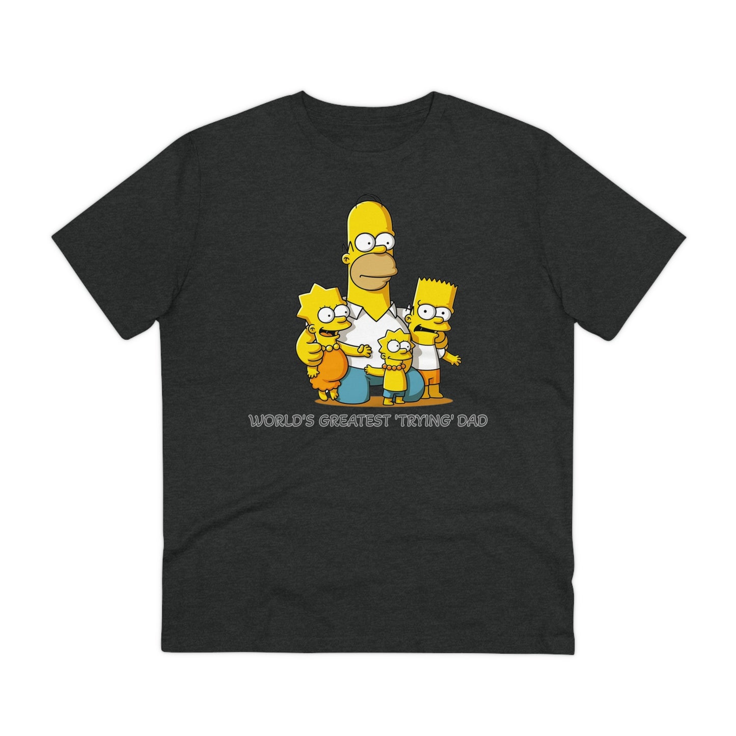 World's Greatest Trying Dad - Unisex Eco-Friendly T-Shirt - Celebrate Father's Day with Cute Homer Simpson and His Kids