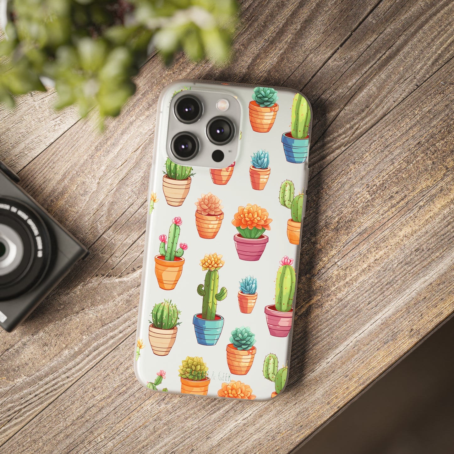 Charming Cactus Flexi and semi Transparent Phone Case