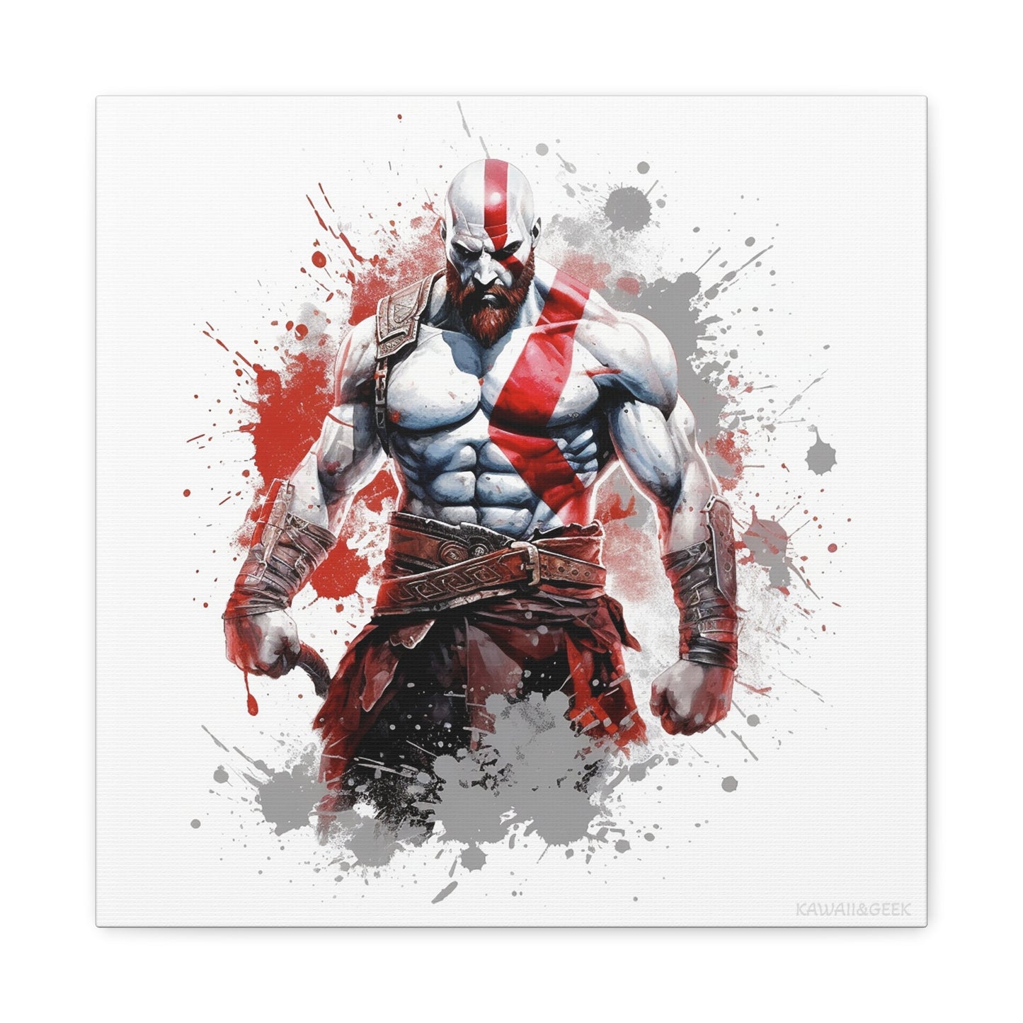 Kratos Canvas - Showcase the Fierce Warrior in Artistic Splendor - God of War