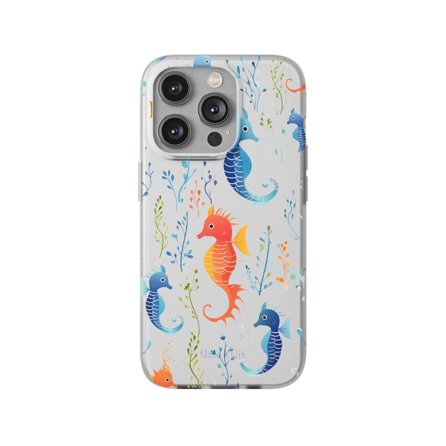 Underwater Seahorse Flexi Transparent phone Case : Dive into Cuteness!