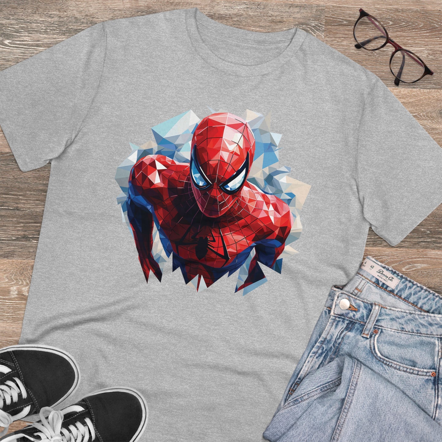 Spider-Man Polygonal Geometric T-Shirt - Swing into Stylish Adventure