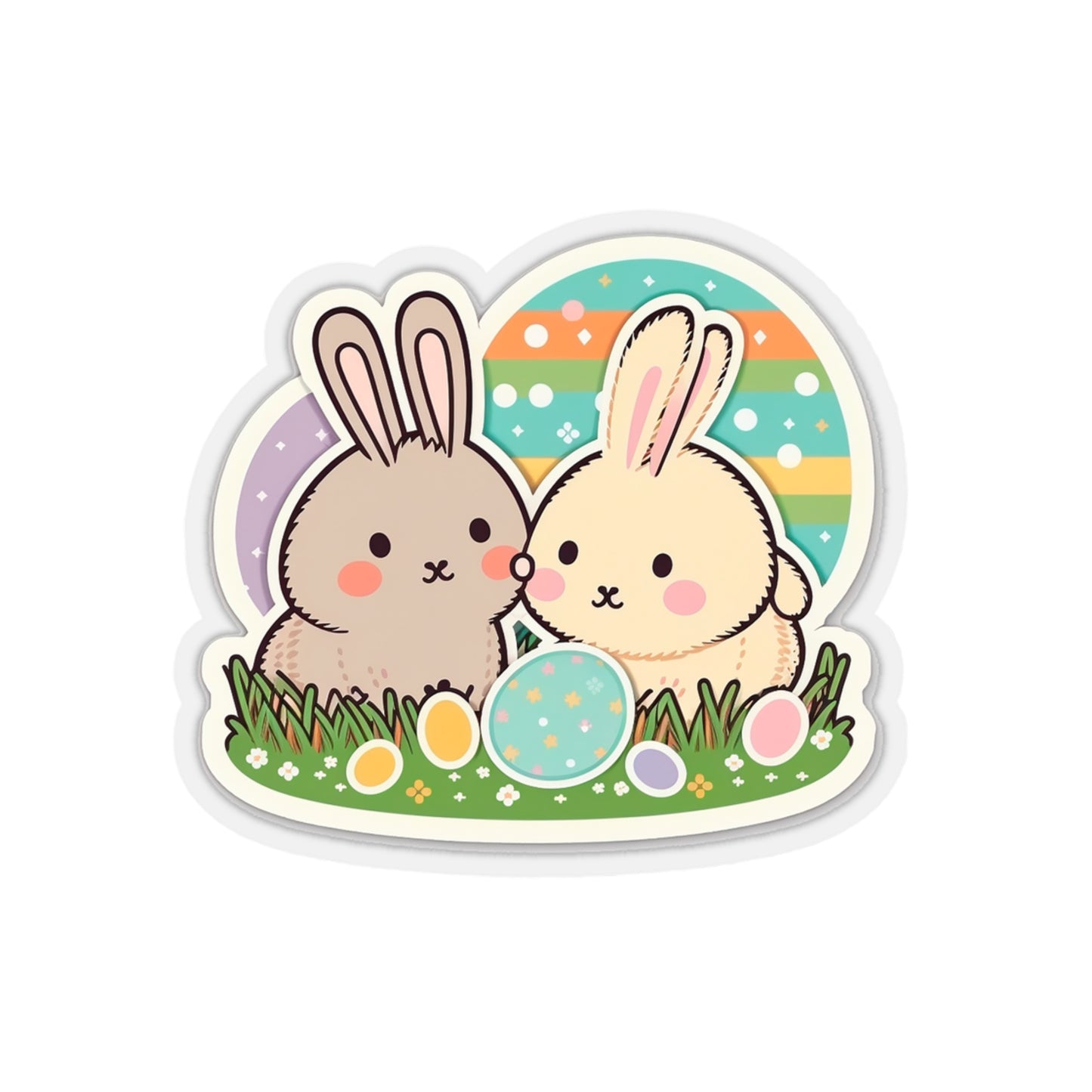 Kawaii Easter Rabbit Sticker - Add Some Cute and Festive Style to Your Tech