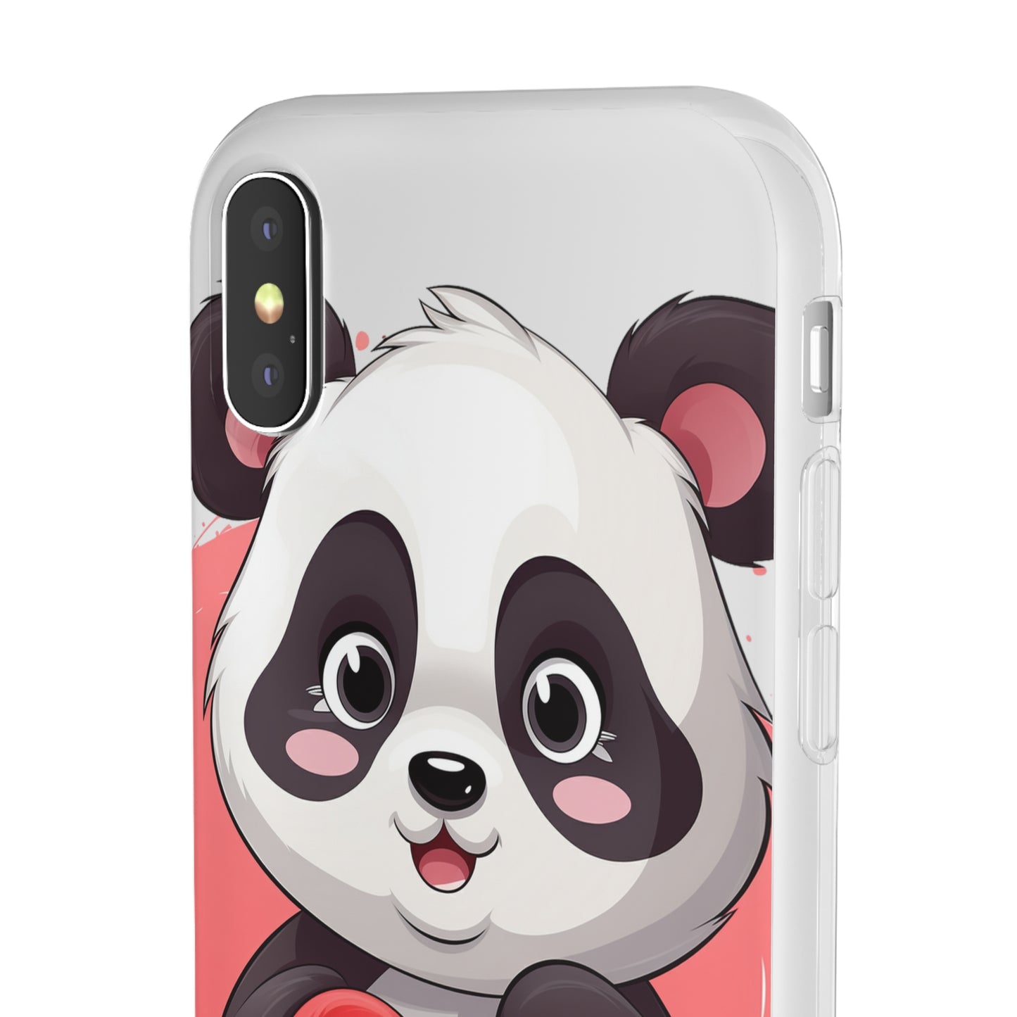 Valentine's Panda Heart Phone Case - Flexi & Semi-Transparent