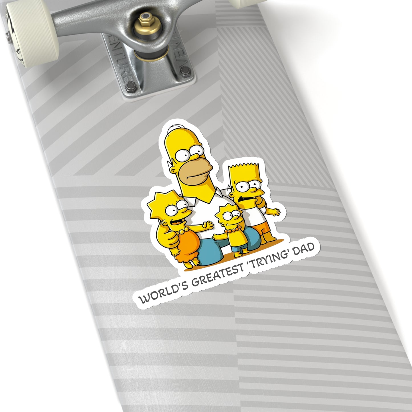 World's Greatest 'Trying' Dad" Father's Day Sticker - Celebrate Fatherhood with Homer and the Simpson