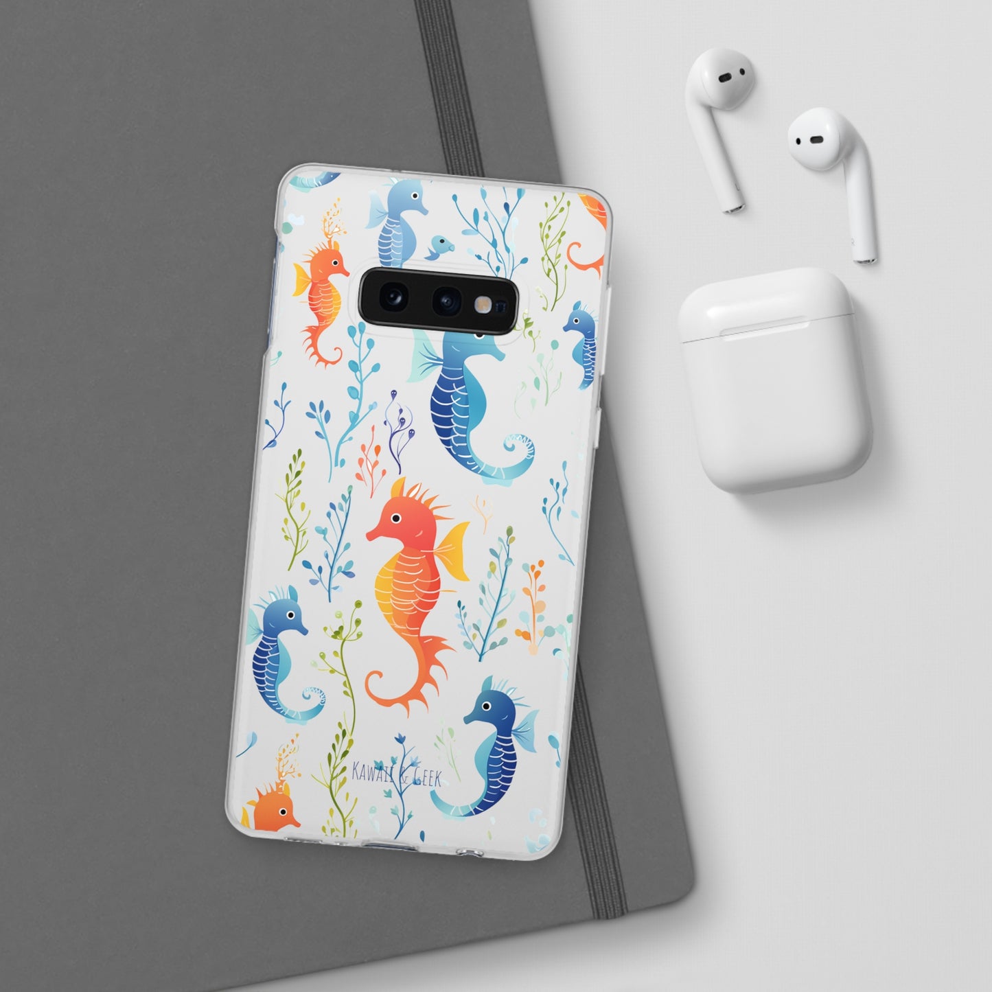 Underwater Seahorse Flexi Transparent phone Case : Dive into Cuteness!