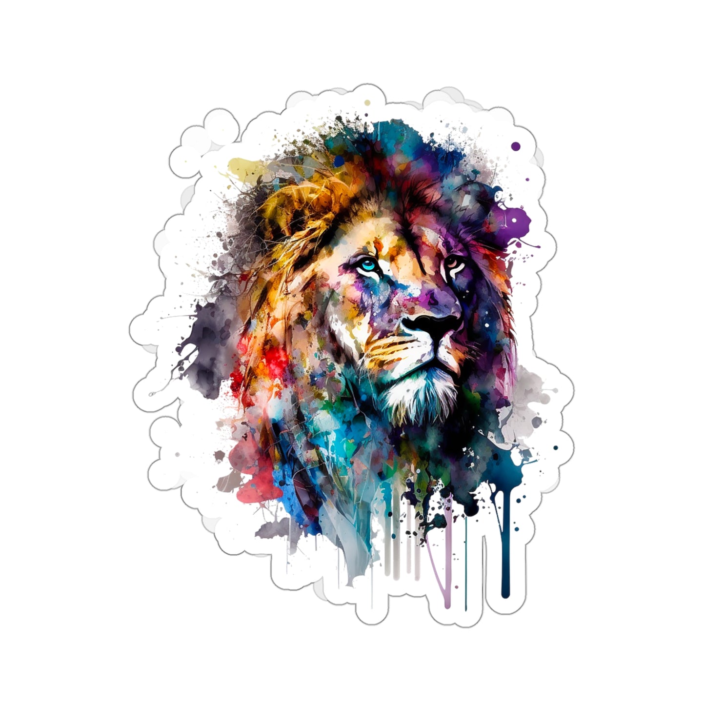 Watercolor Lion Sticker - Add Some Majestic and Unique Style to Your Tech