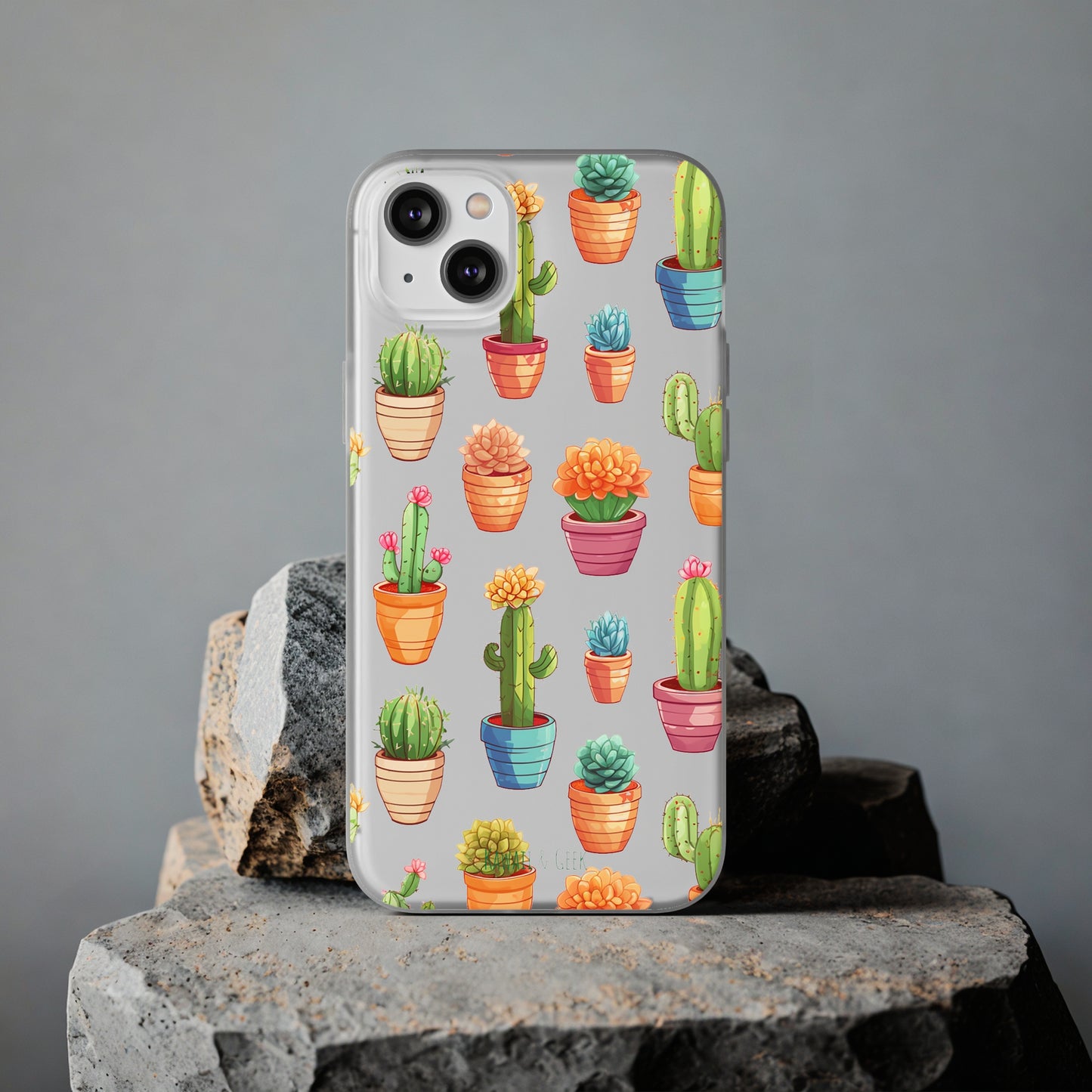 Charming Cactus Flexi and semi Transparent Phone Case