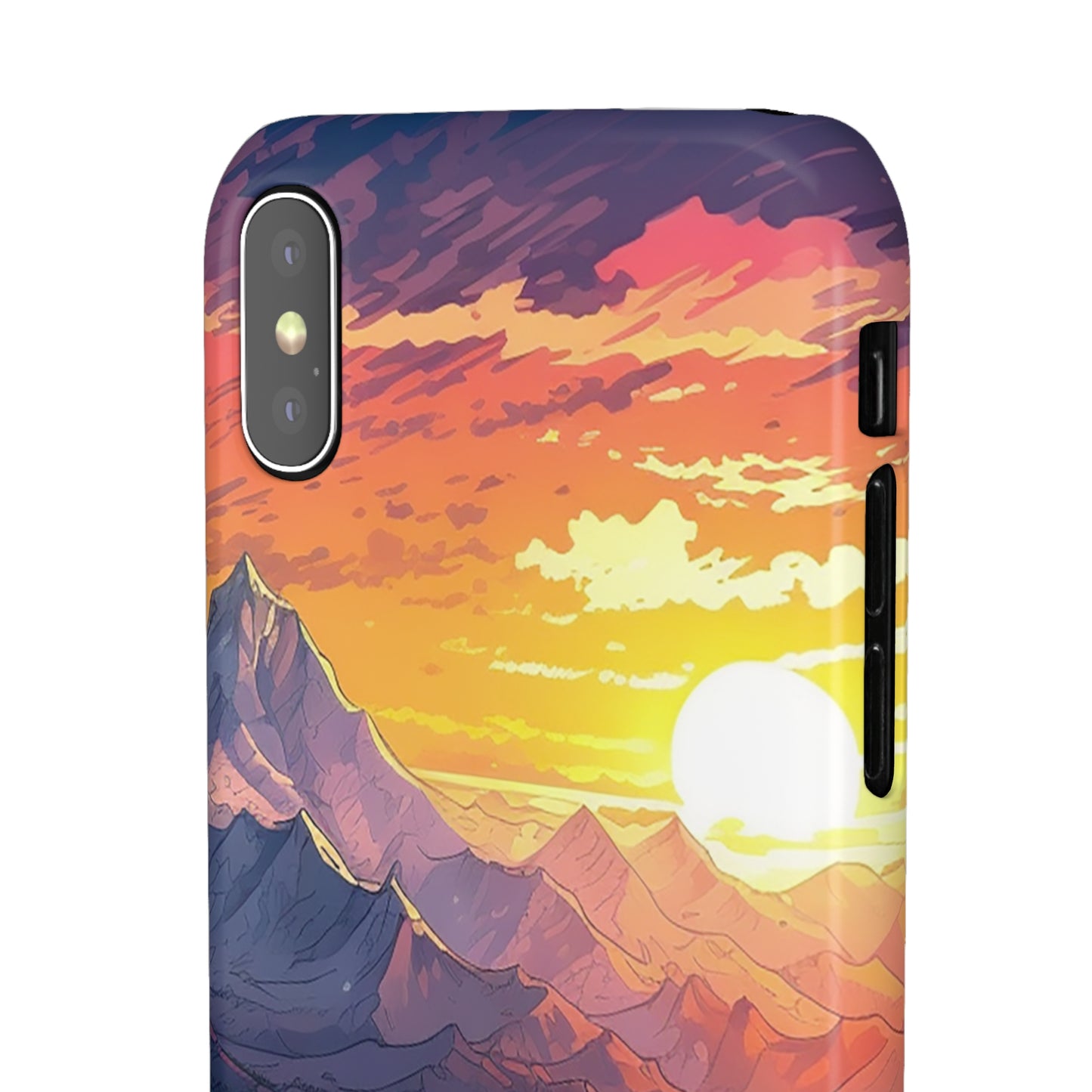 Snowy Mountain Landscape Sunset Phone Case - Embrace the Beauty of Nature on Your Device