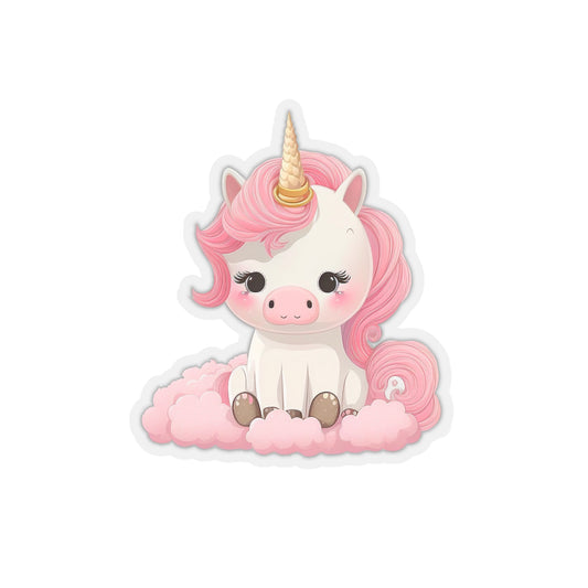 Cute Unicorn Resting Sticker - Add Some Whimsy and Fantasy to Your Tech