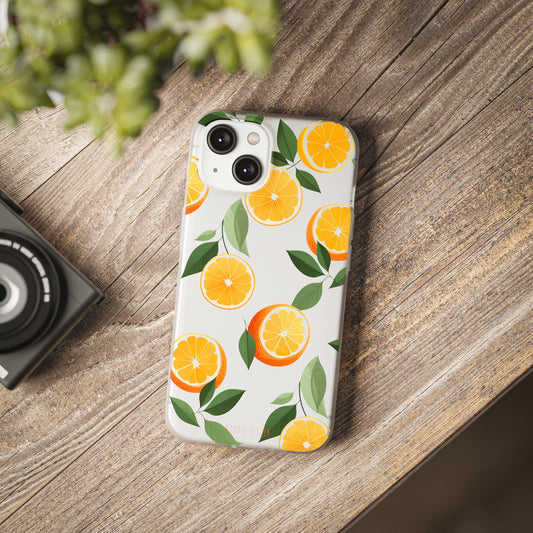 Zesty Orange Slices Transparent Flexi Phone Case