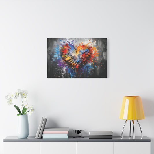 Vibrant Heart Colors Explosion Premium Cotton Canvas