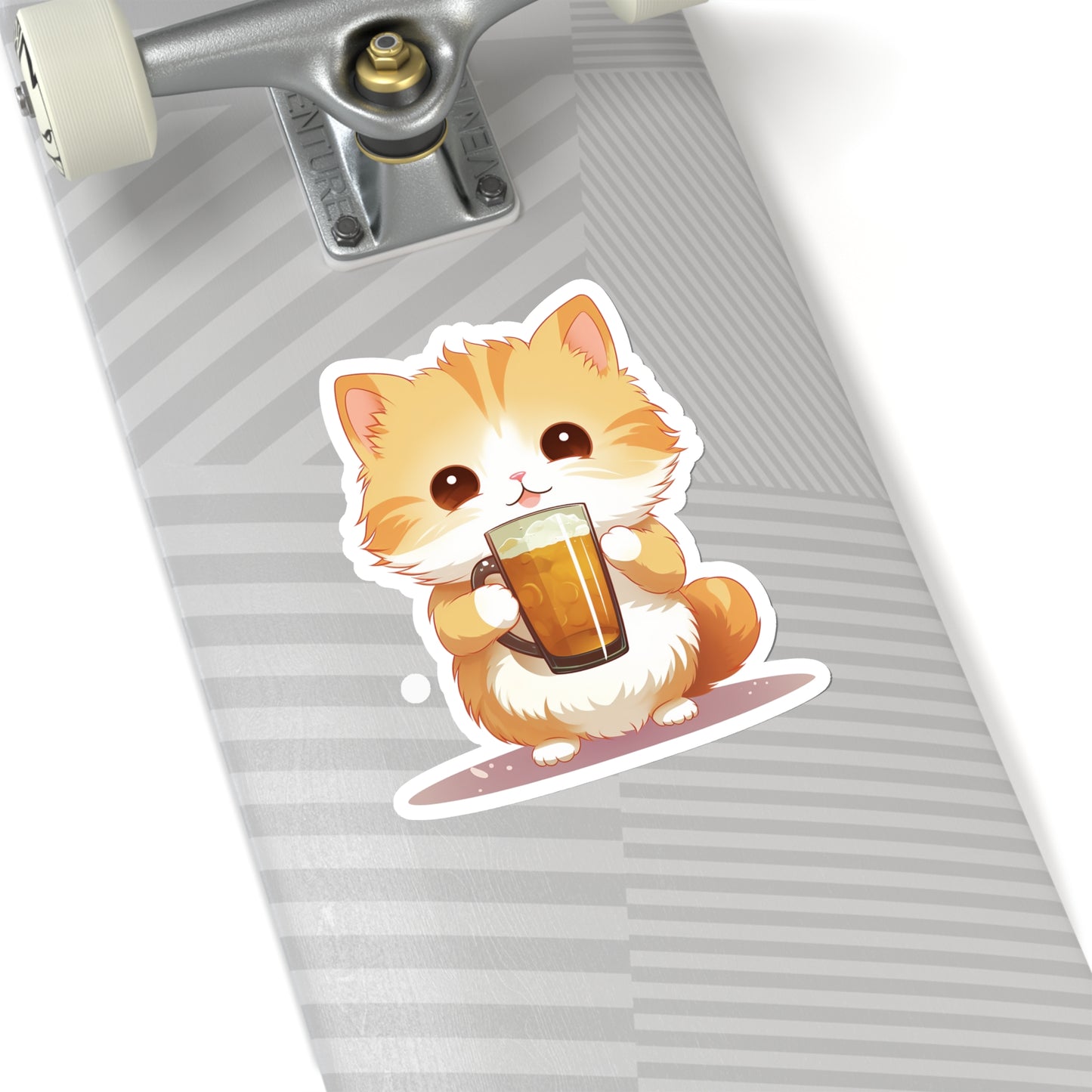 Cute Beer-Holding Cat Sticker - Add Fun and Whimsy Anywhere