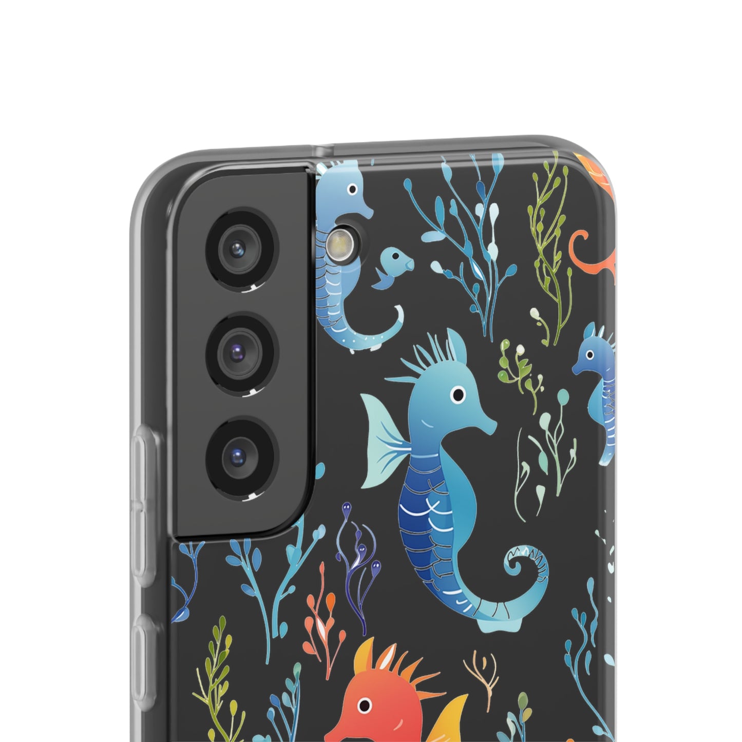 Underwater Seahorse Flexi Transparent phone Case : Dive into Cuteness!