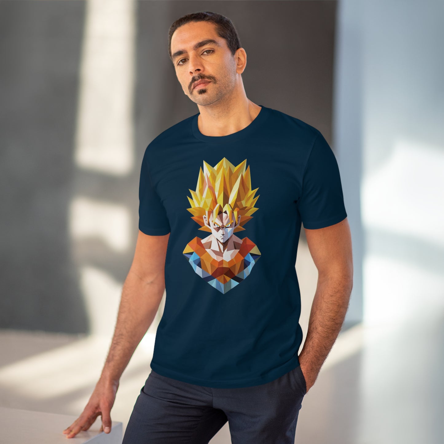 San Goku Super Saiyan Polygonal T-Shirt - Embrace Legendary Power