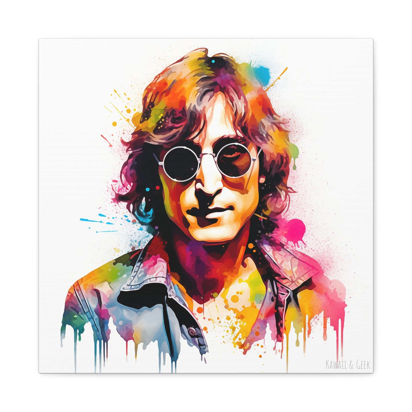 John Lennon Watercolor Art: Cotton Canvas Tribute