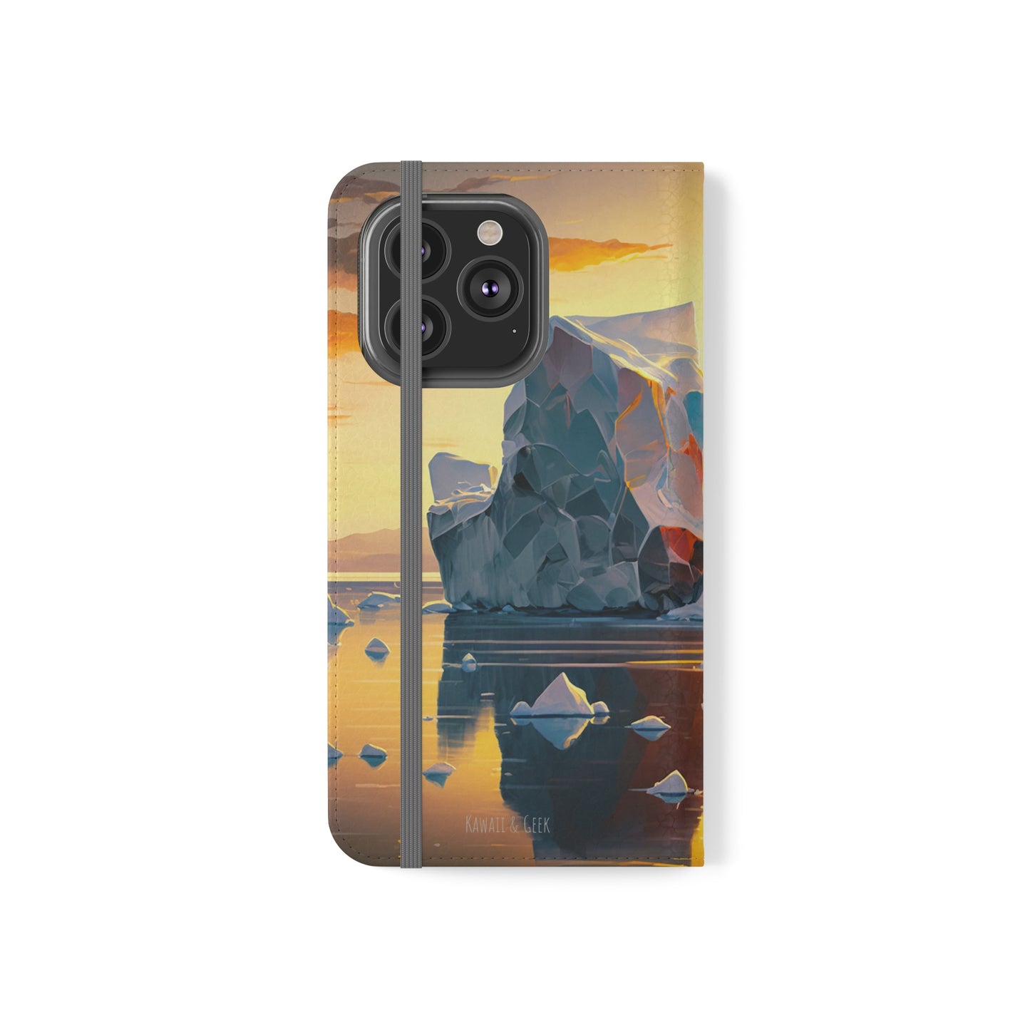 Arctic Landscape and Iceberg at Sunset Flip Phone Case - Capture the Serenity of Nature on Your Device