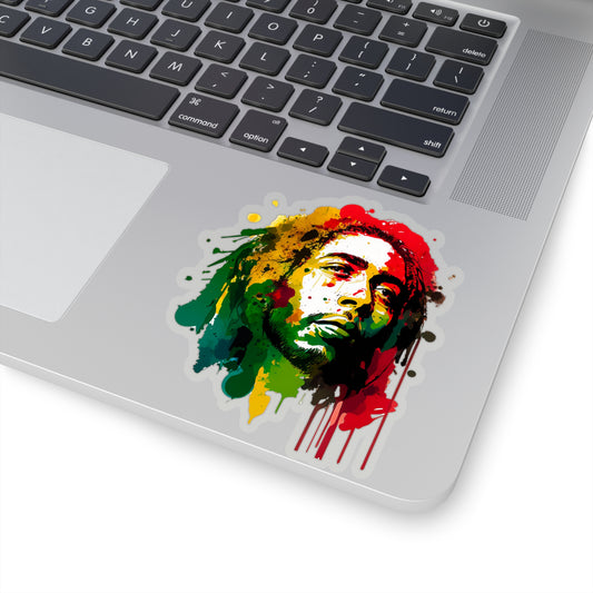 Bob Marley in Watercolor Style Sticker - Add Some Musical and Colorful Style to Your Tech