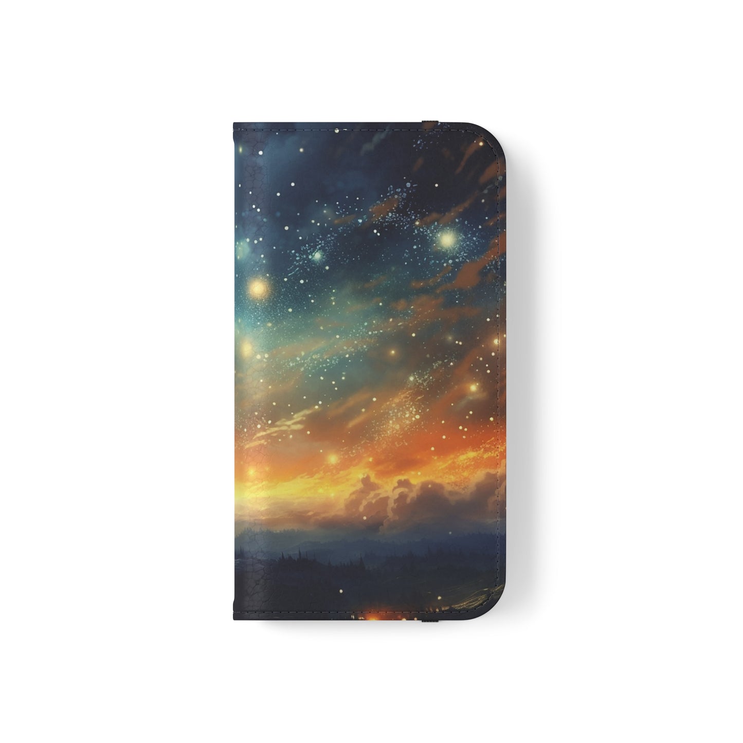 Wonderful Starry Night Flip Phone Case - Embrace the Beauty of the Night Sky