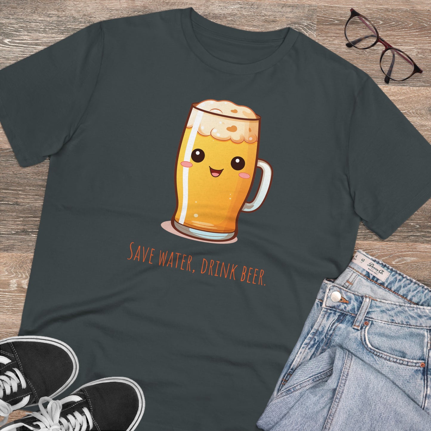 Eco-Friendly Unisex Beer T-Shirt - 'Save Water, Drink Beer'