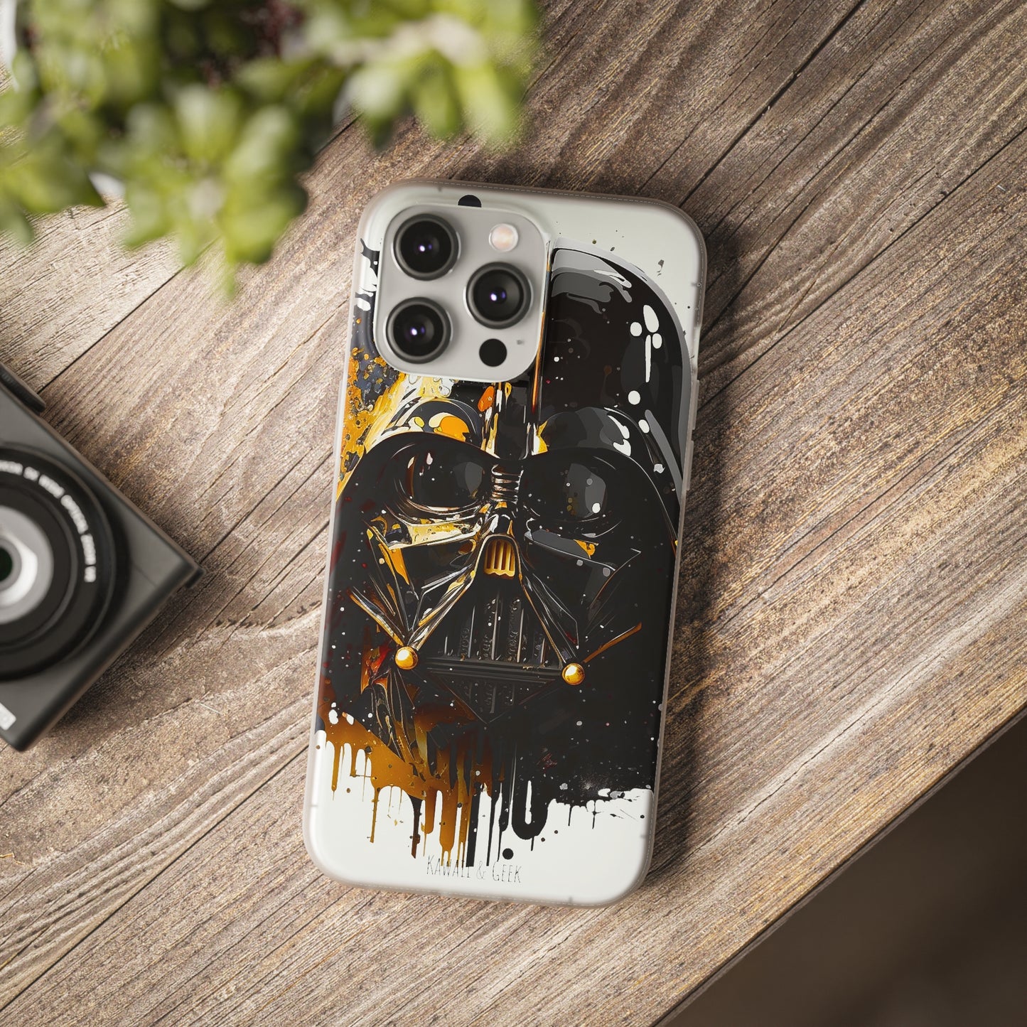 Darth Vader Gold and Black flexi phone Case - Protect Your Phone with Galactic and Artistic Style