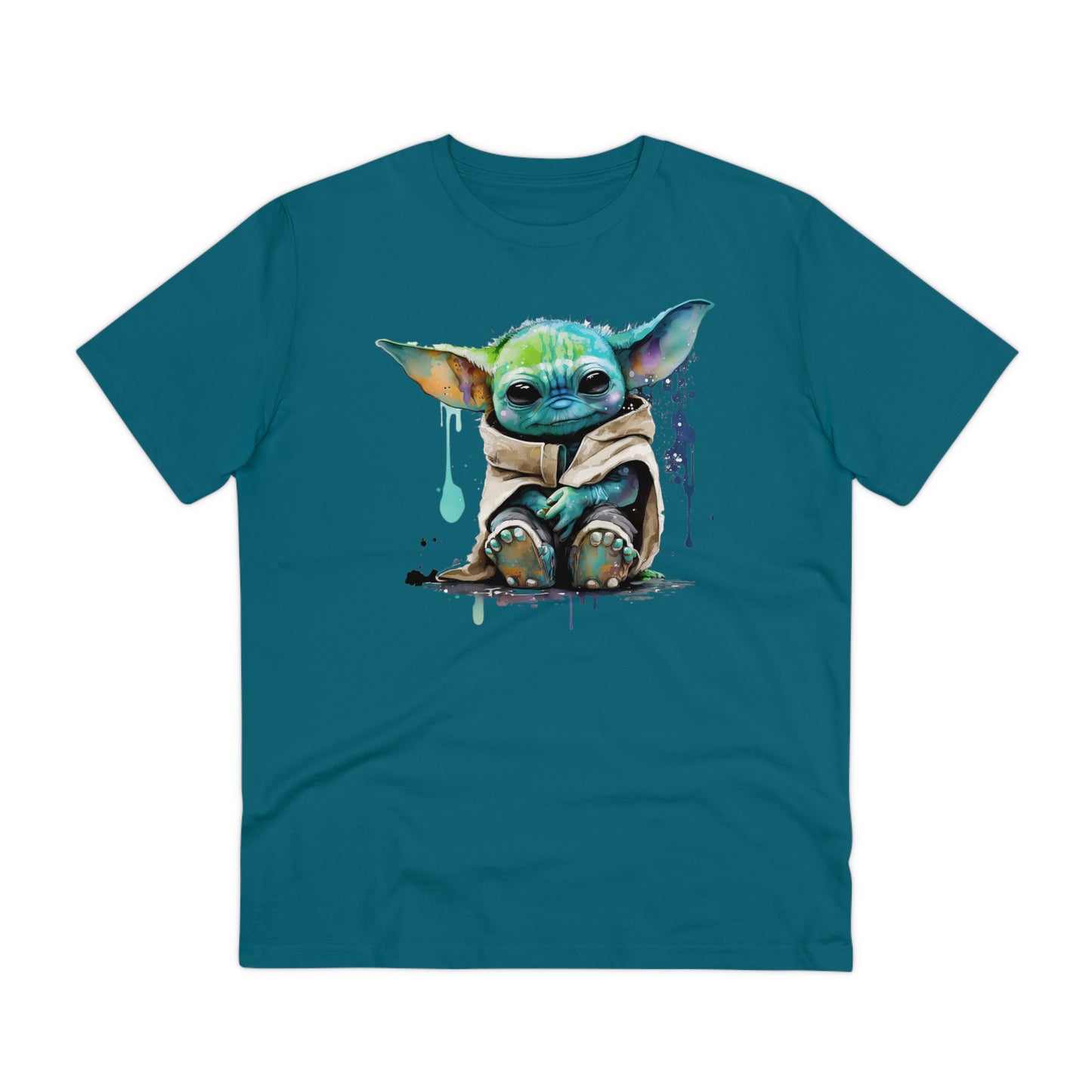 Baby Yoda in Watercolor Style Organic Unisex T-Shirt - Add Some Cute and Eco-Friendly Style to Your Wardrobe