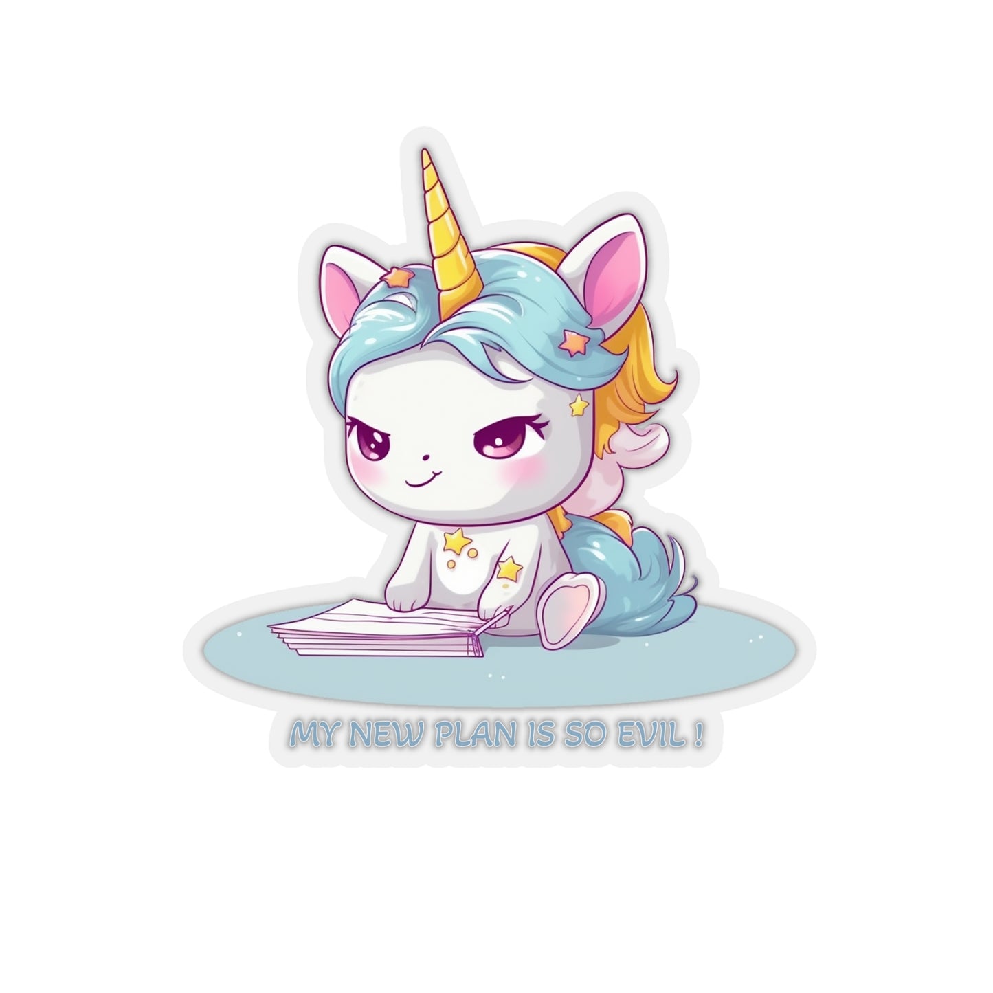 Kawaii and Bad Unicorn Sticker - Add a Playfully Mischievous Touch to Your World