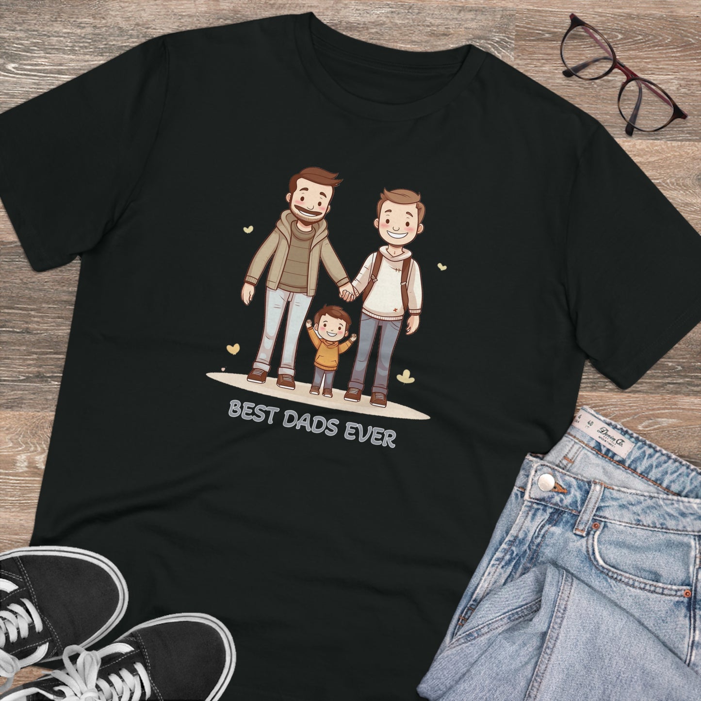 Best Dads Ever LGBT Father's Day T-Shirt - Celebrate Love, Family, and Sustainability