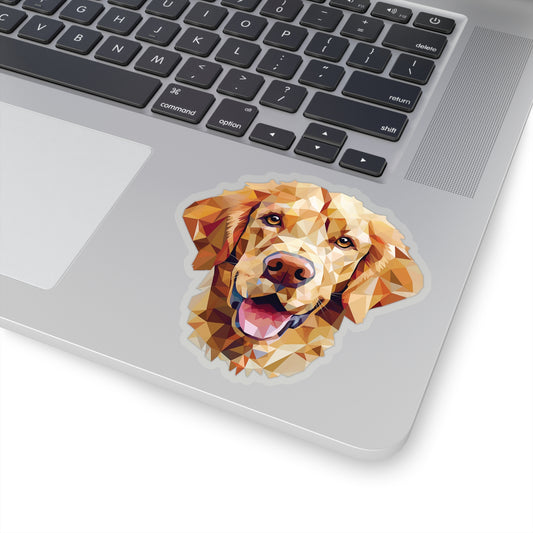 Golden Retriever Geometric Sticker - Embrace Canine Charm