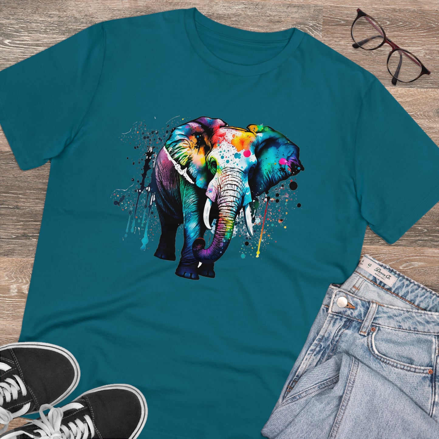 Majestic Elephant T-Shirt in Watercolor Style - Unisex Eco-Friendly T-Shirt - Embrace Nature with Style and Sustainability