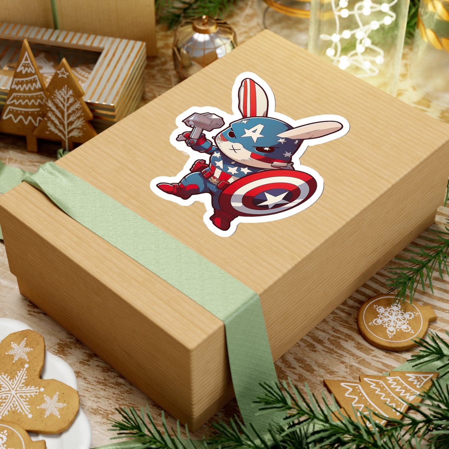 Captain America Bunny Sticker - Add Some Sweet and Unique Style to Your Tech