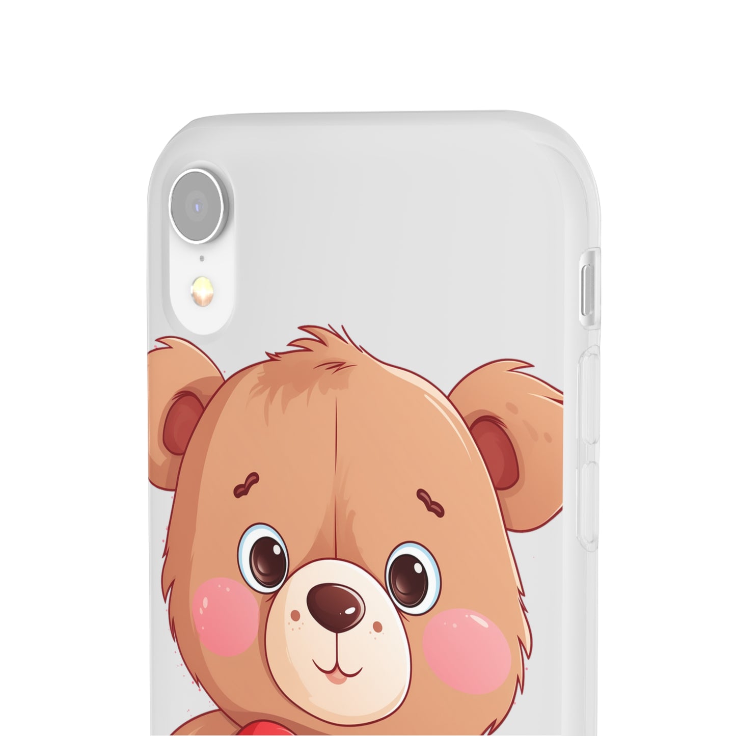 Teddy Bear Heart Phone Case - Flexi & Semi-Transparent - Valentine's Day