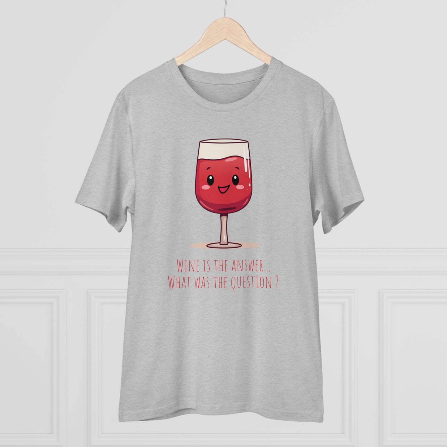 Eco-Friendly 'Wine is the Answer' T-Shirt - Cute Red Wine Design, Unisex