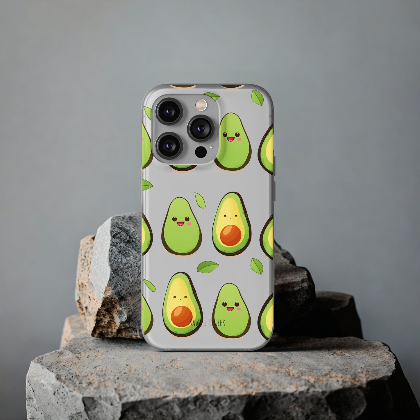 Cute Avocado Transparent Flexi Case: Perfect Blend of Style & Function