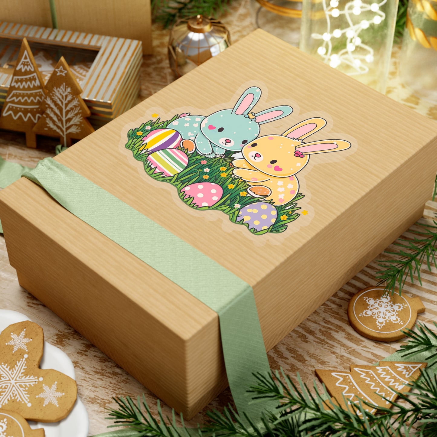 Kawaii Easter Rabbit Sticker - Add Some Cute and Festive Style to Your Tech