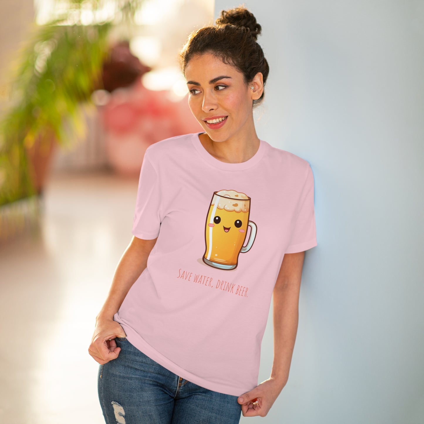 Eco-Friendly Unisex Beer T-Shirt - 'Save Water, Drink Beer'