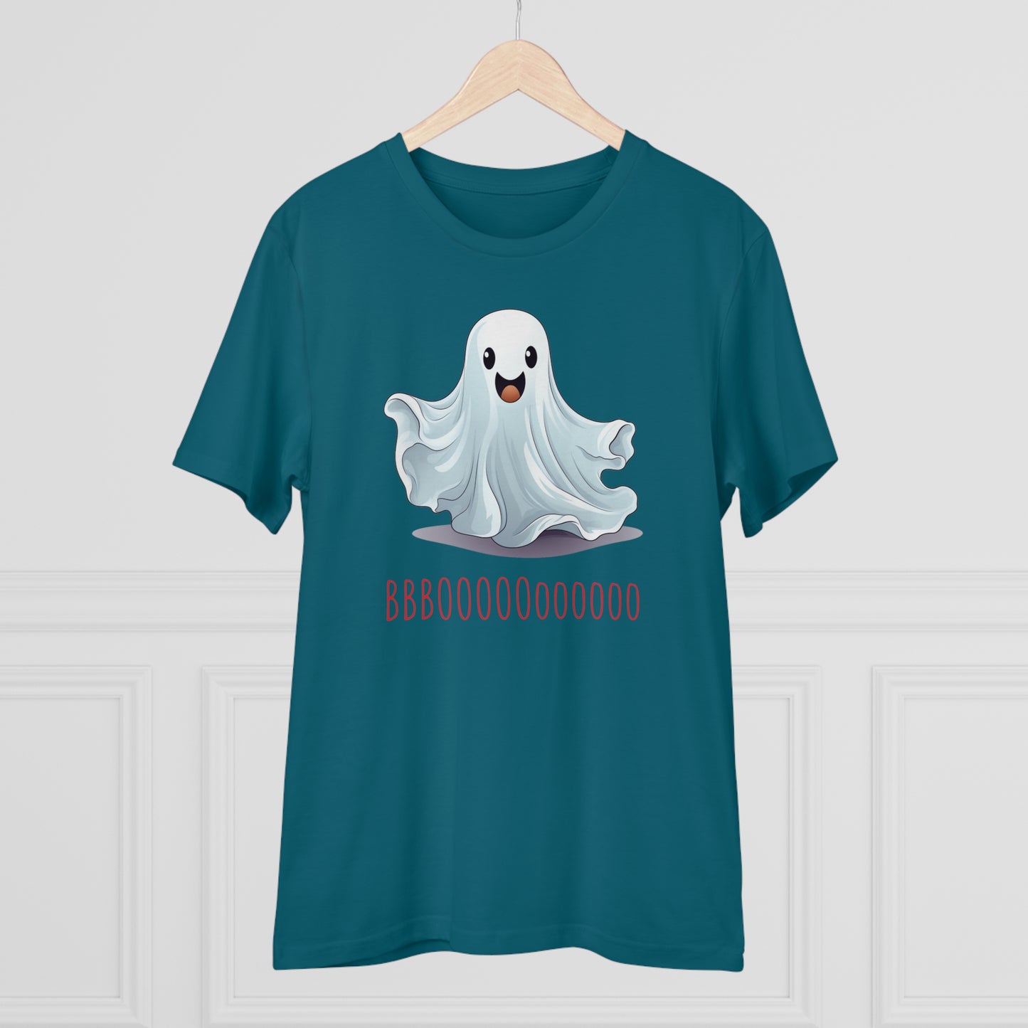 Cute "Booooooooo" Ghost Halloween Eco-Friendly Unisex T-shirt