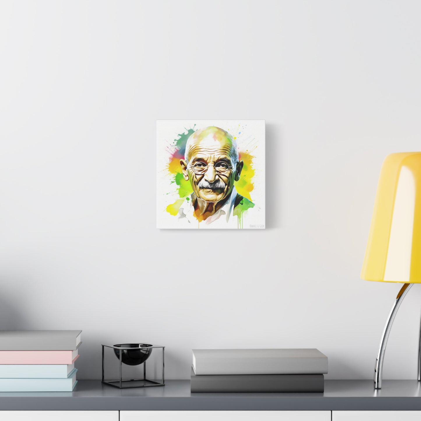 Gandhi Watercolor Tribute Cotton Canvas